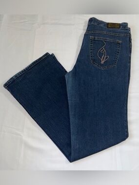Baby Phat Bootcut Jeans Women’s Y2K Cat Logo Low Rise Denim Size ~13
